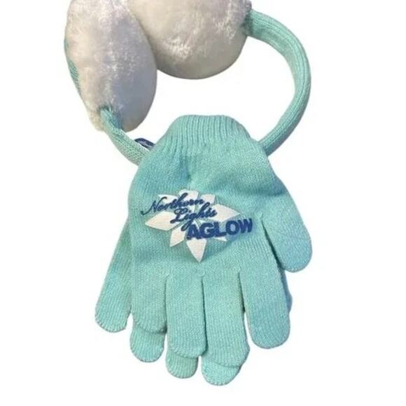 Disney Frozen Northern Lights Aglow Earmuff Gloves Set Elsa & Anna Girls Kids - Picture 2 of 10